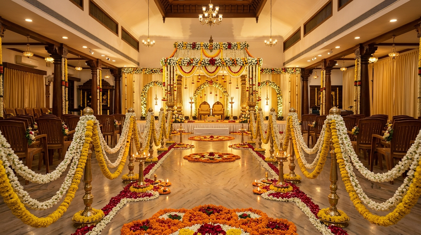Mangalam Hall — Traditional Floral Décor